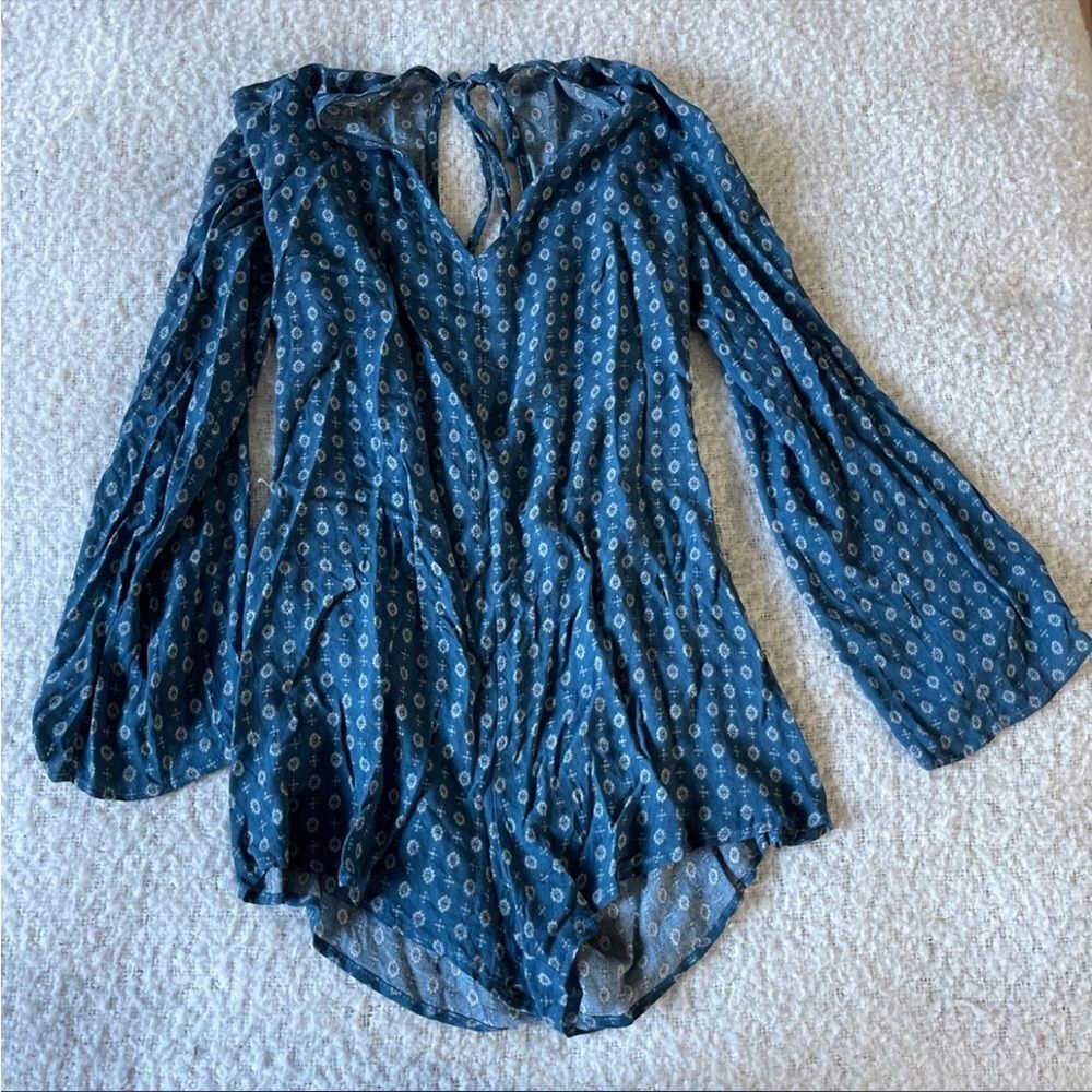 Honey punch medium blue romper